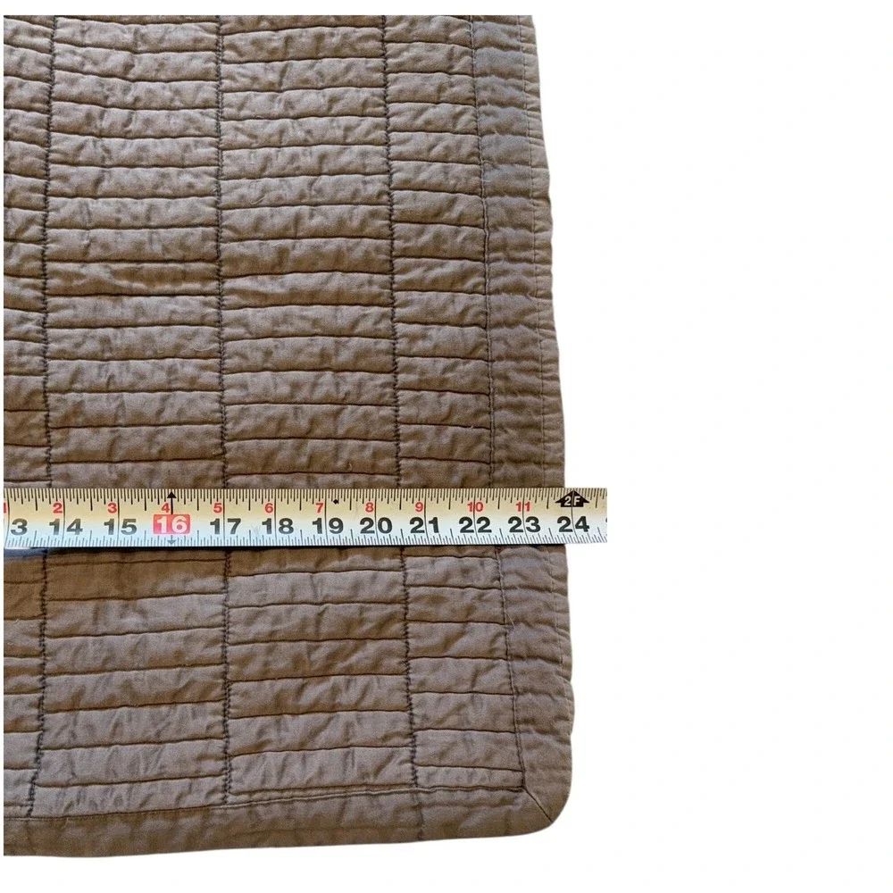 Real Simple Quilted Pillow Sham Cover Euro Square Tan Beige‎ Neutral Textured